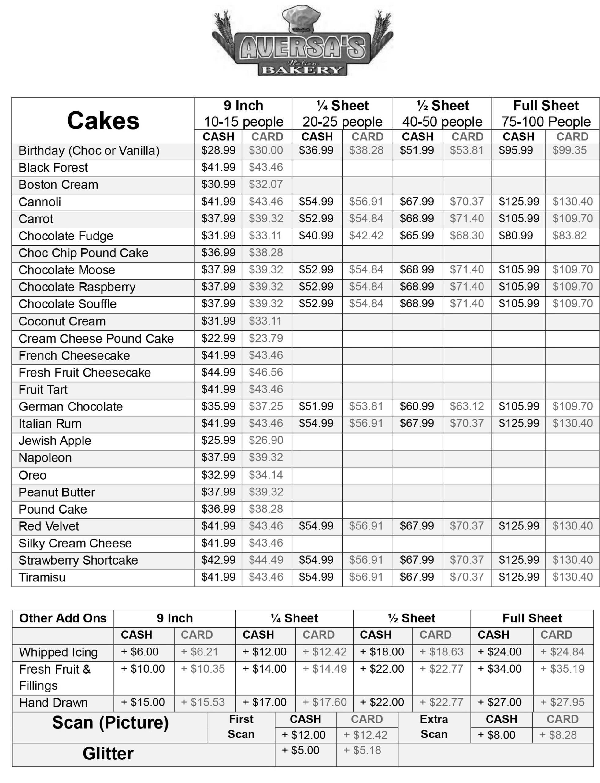 CAKE-PRICES